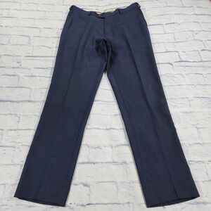 Suitsupply Brescia MENS 34X32 Wool Trousers Classic Pants Blue Microcheck